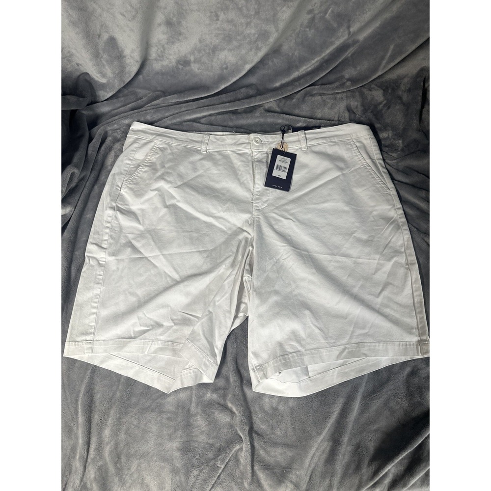 NYDJ Womens Bermuda Shorts Size 20W White Stretch High Rise 10" Inseam